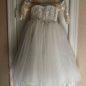 Elegant White Lace Kids Dress